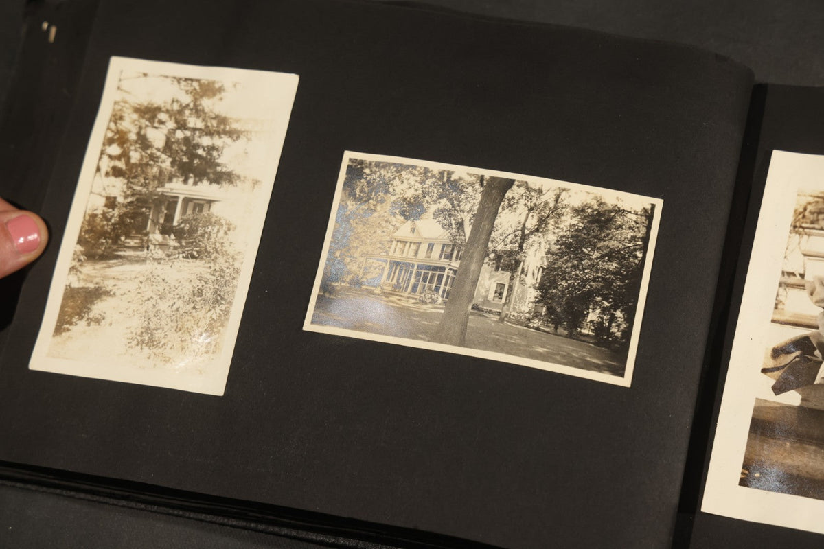 Antique Snapshot Album, Circa 1910-1920, 150+ Photographs of Family and Children Including Maple Sugaring, Horseback Riding, Farm Life, Beach and Winter Scenes