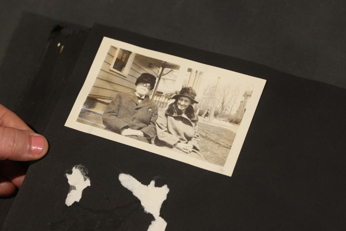 Antique Snapshot Album, Circa 1910-1920, 150+ Photographs of Family and Children Including Maple Sugaring, Horseback Riding, Farm Life, Beach and Winter Scenes