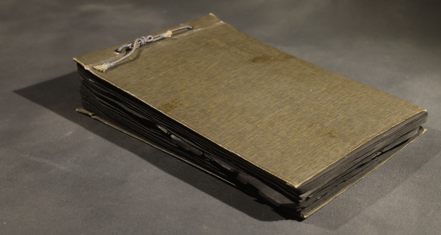 Antique Snapshot Album, Circa WWI Era, 200+ Photographs Including Police Officer on Indian Motorcycle, Pacific Electric Railway, Railroad and Trolley Workers, Woman in Navy Sailor Outfit with Gas Mask, and Beach Scenes