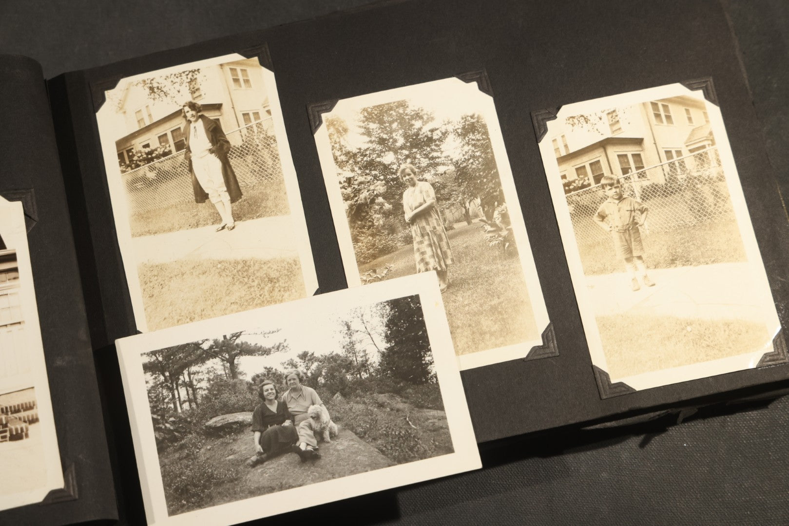 Antique Snapshot Album, Circa WWI Era, 200+ Photographs Including Police Officer on Indian Motorcycle, Pacific Electric Railway, Railroad and Trolley Workers, Woman in Navy Sailor Outfit with Gas Mask, and Beach Scenes