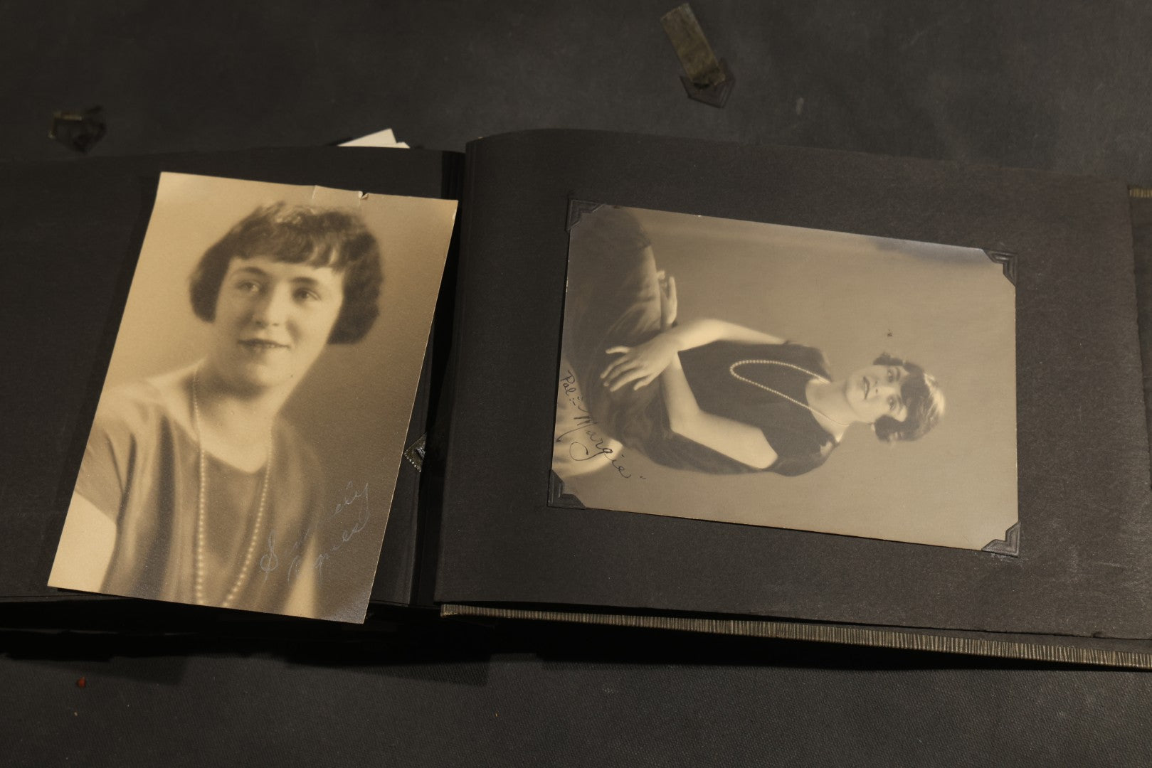 Antique Snapshot Album, Circa WWI Era, 200+ Photographs Including Police Officer on Indian Motorcycle, Pacific Electric Railway, Railroad and Trolley Workers, Woman in Navy Sailor Outfit with Gas Mask, and Beach Scenes
