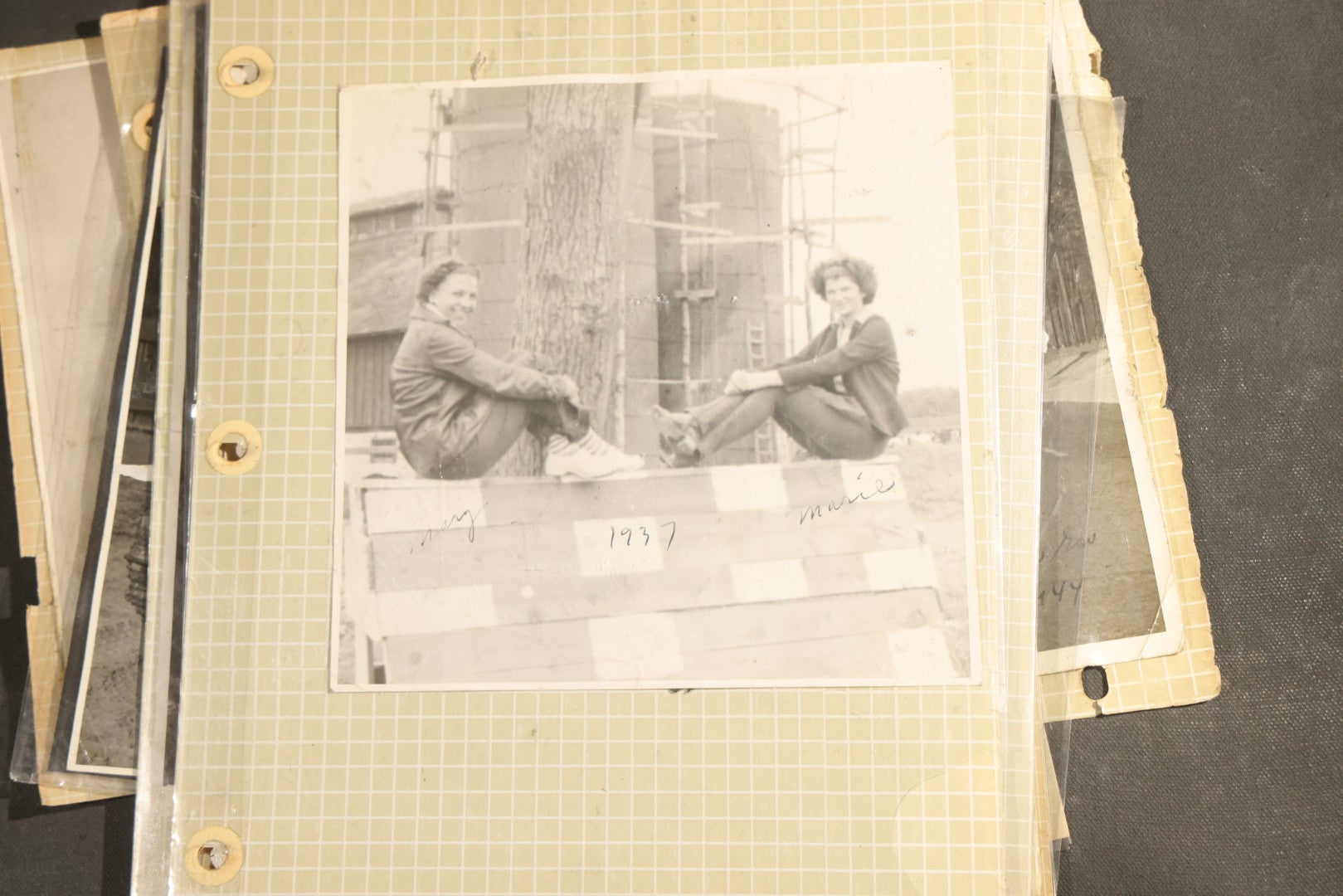 Vintage Grouping of 25+ World War II-Era Photographs in Plastic Overlay Album Pages, Mostly Depicting Staff Sergeant Mary Brelick, Bainbridge, Georgia and Bainbridge Army Air Field, Circa 1937-1944, with Reproduction Map