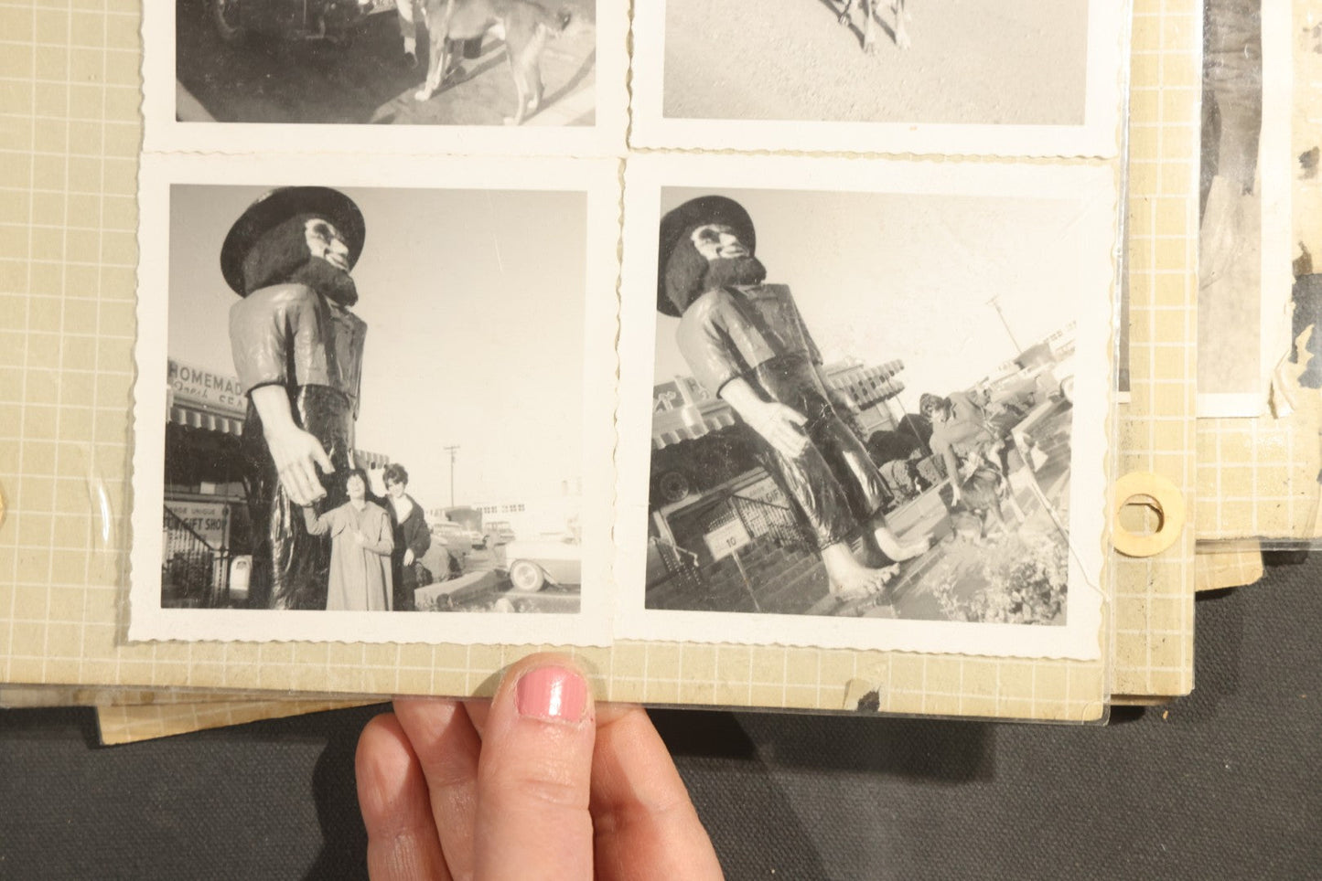 Vintage Grouping of 25+ World War II-Era Photographs in Plastic Overlay Album Pages, Mostly Depicting Staff Sergeant Mary Brelick, Bainbridge, Georgia and Bainbridge Army Air Field, Circa 1937-1944, with Reproduction Map