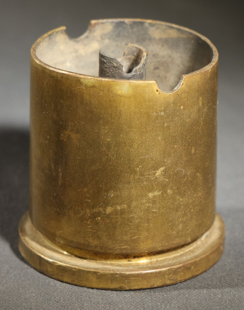 Vintage WWII-Era Trench Art Ashtray, 40mm Mk2 Brass Shell Casing, Dated 1945, Lot 1295