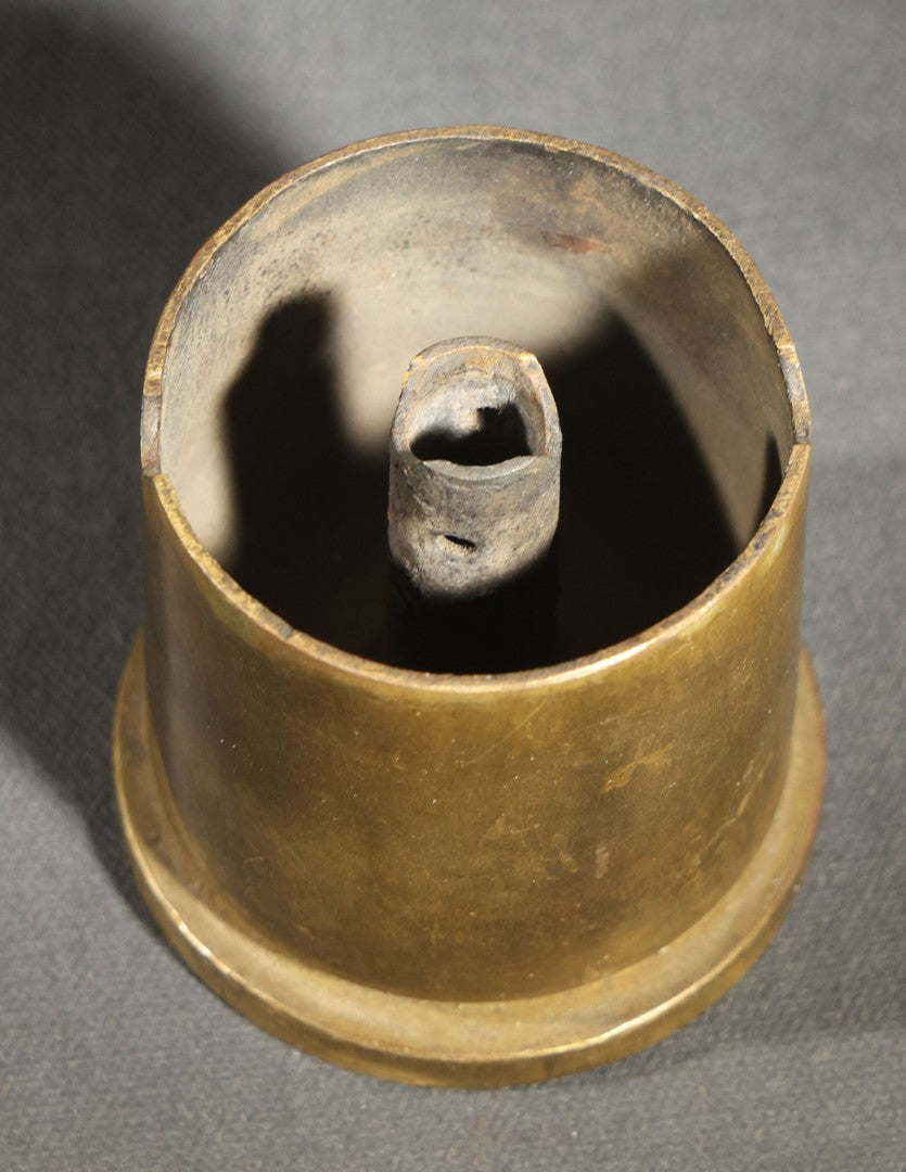 Vintage WWII-Era Trench Art Ashtray, 40mm Mk2 Brass Shell Casing, Dated 1945, Lot 1295