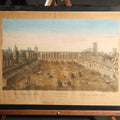 Lot 116 - Antique Hand-Colored Engraving Print, Vue D'optique, "Le Pont Au Change a Paris" / "Pons Argentariorum Parisus" ("Bridge of the Money-Changers, Paris"), Published by Daumont, Paris, 18th Century, in Ebonized Frame, 20-1/8" W x 14-3/8" H