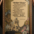 Lot 118 - Vintage Framed Motto Print, "Mother! Home!" Poem by John Jarvis Holden, Cottage and Floral Illustration, in Gilt Wood Frame, 6-3/4" W x 10-3/4" H