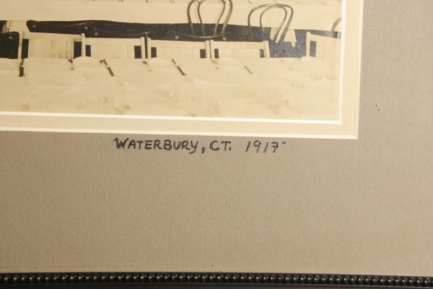 Antique Occupational Photograph, Steam Fitters Banquet, Waterbury, Connecticut, February 10, 1917, in Modern Frame