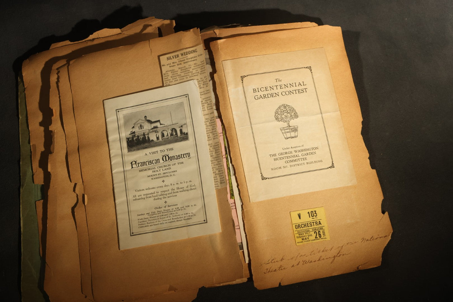 Vintage 1931 High School Senior Scrapbook, Woodstown High School, Woodstown, New Jersey, with Greeting Cards, Senior Trip Souvenirs, Letters, and Class Will