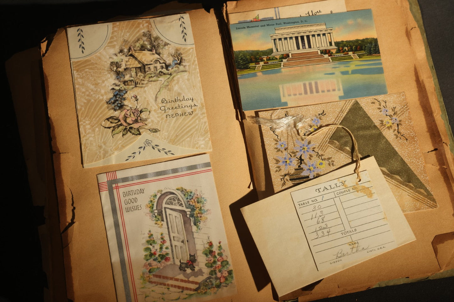 Vintage 1931 High School Senior Scrapbook, Woodstown High School, Woodstown, New Jersey, with Greeting Cards, Senior Trip Souvenirs, Letters, and Class Will