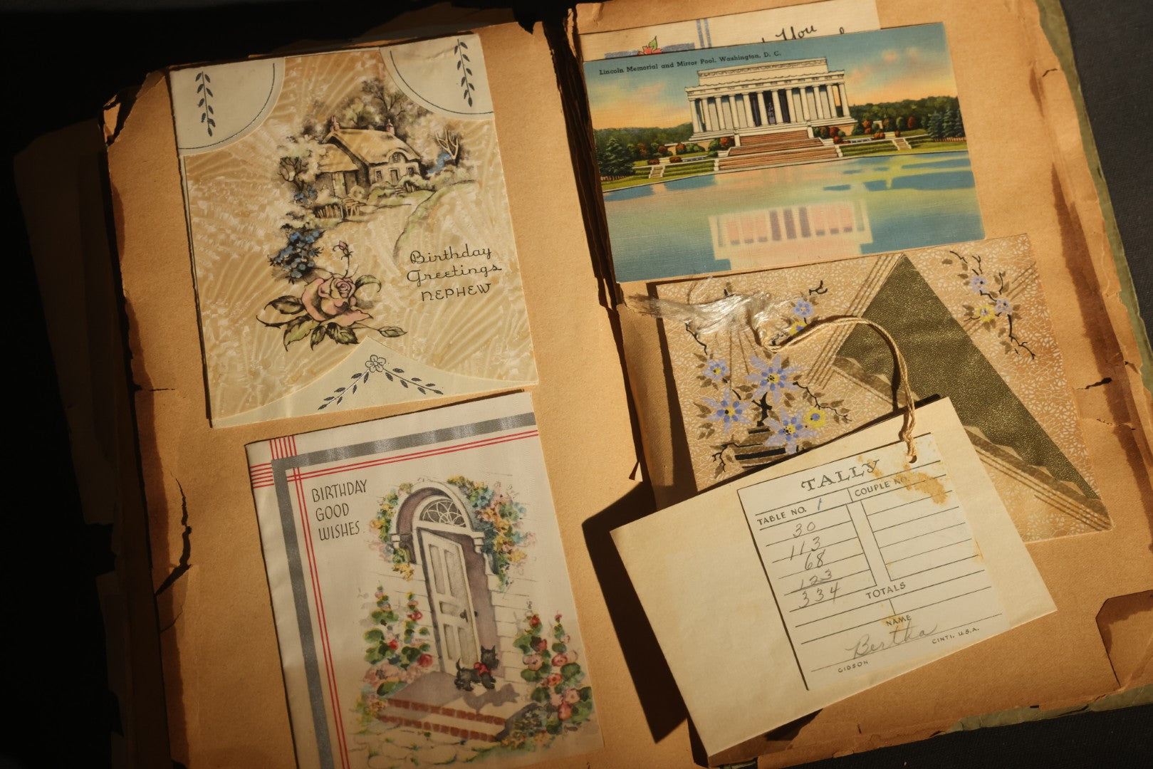 Vintage 1931 High School Senior Scrapbook, Woodstown High School, Woodstown, New Jersey, with Greeting Cards, Senior Trip Souvenirs, Letters, and Class Will
