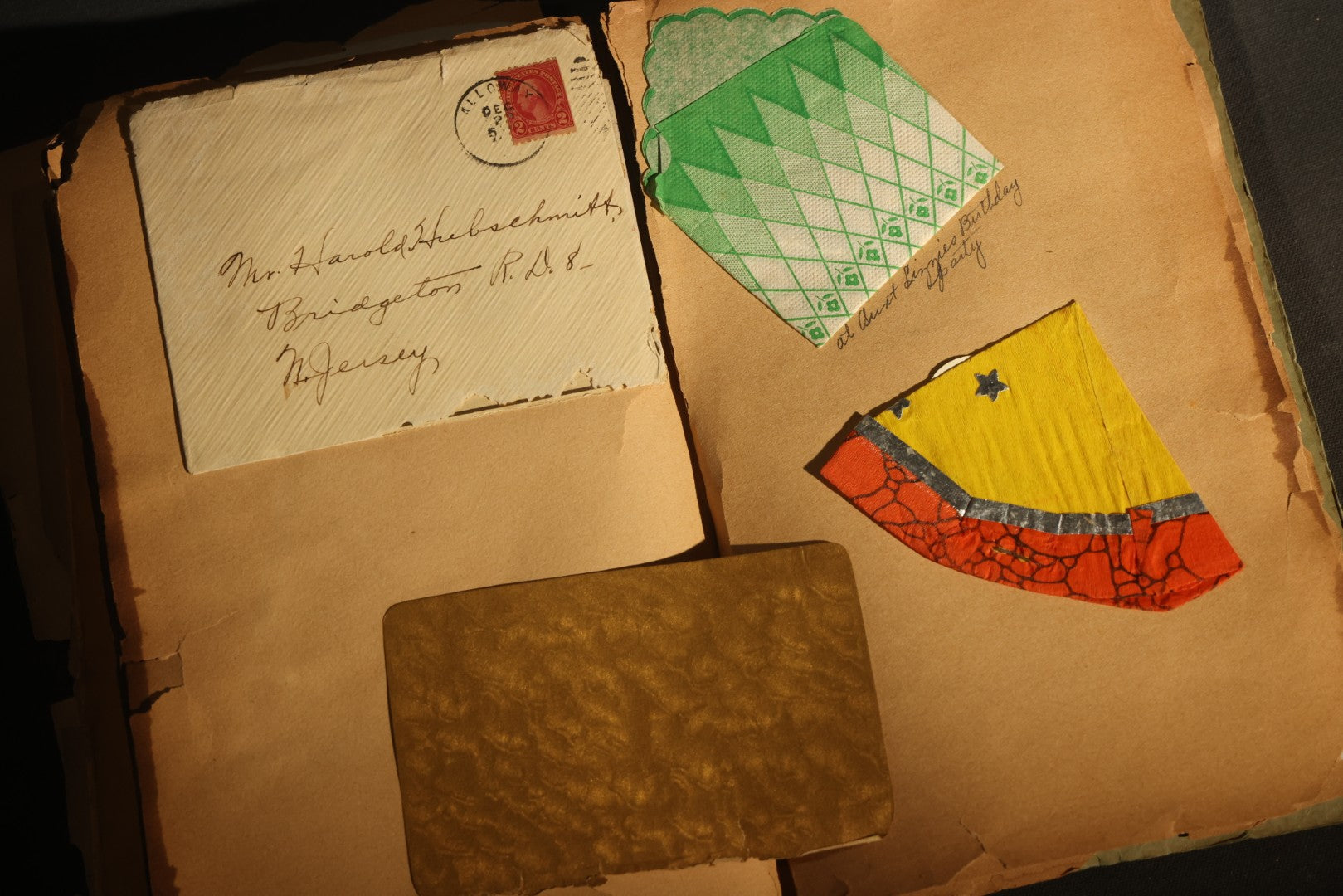 Vintage 1931 High School Senior Scrapbook, Woodstown High School, Woodstown, New Jersey, with Greeting Cards, Senior Trip Souvenirs, Letters, and Class Will