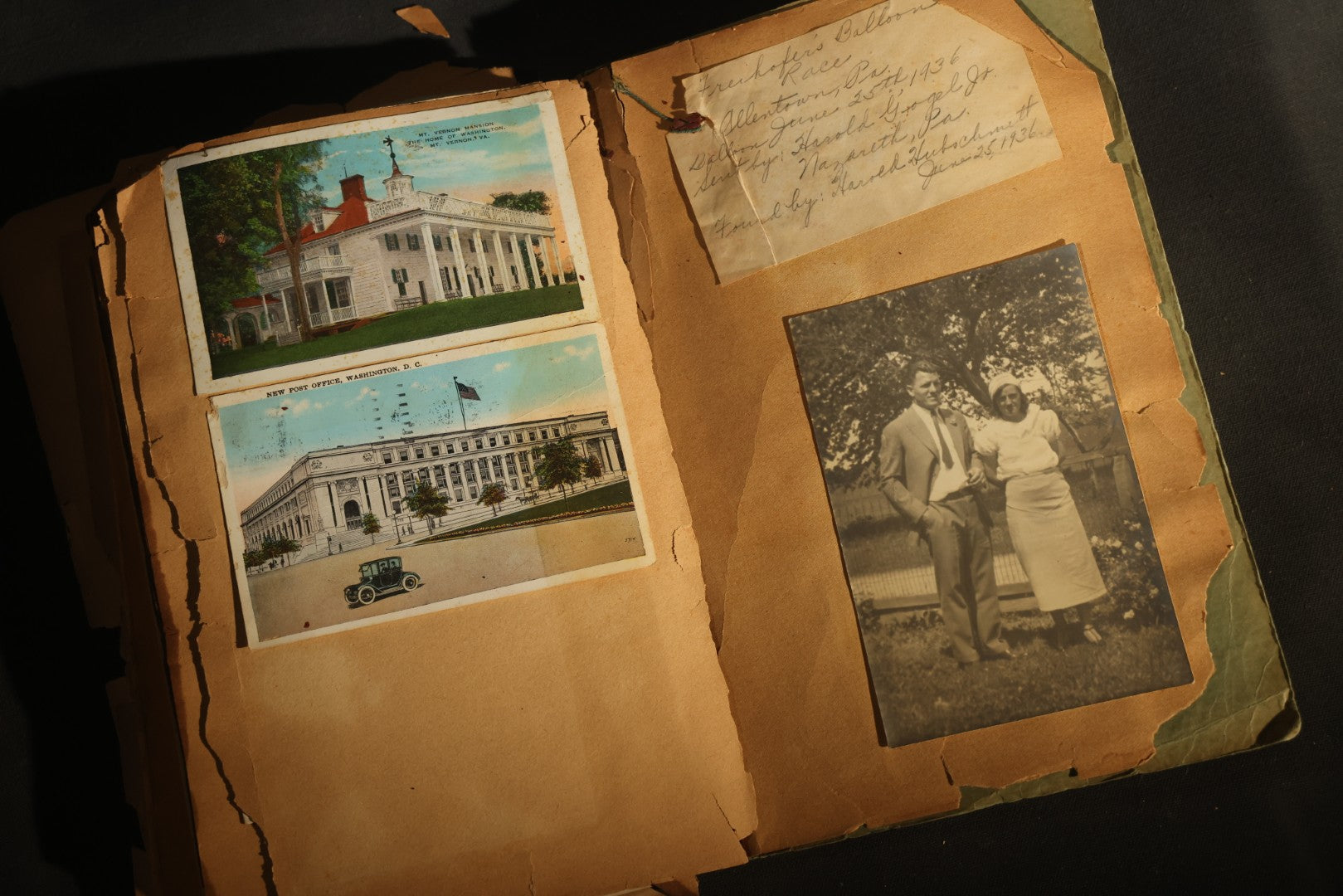 Vintage 1931 High School Senior Scrapbook, Woodstown High School, Woodstown, New Jersey, with Greeting Cards, Senior Trip Souvenirs, Letters, and Class Will