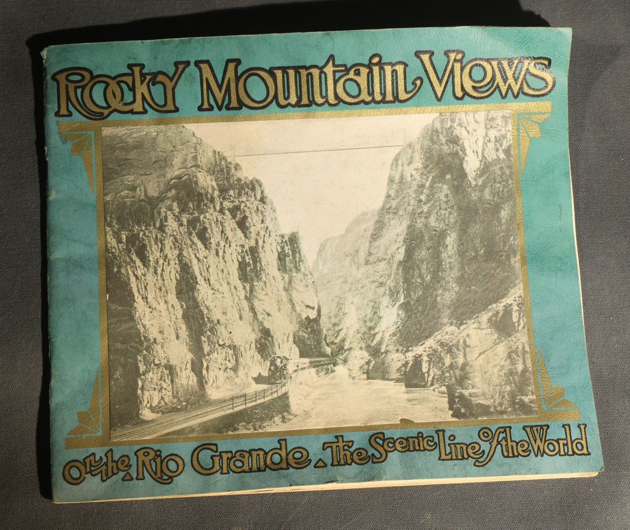 "Rocky Mountain Views on the Rio Grande, the Scenic Line of the World" Vintage Railroad Souvenir View Book, Denver & Rio Grande Western Railroad, Copyright 1943, Published by the Interstate Co., Chicago, Illinois