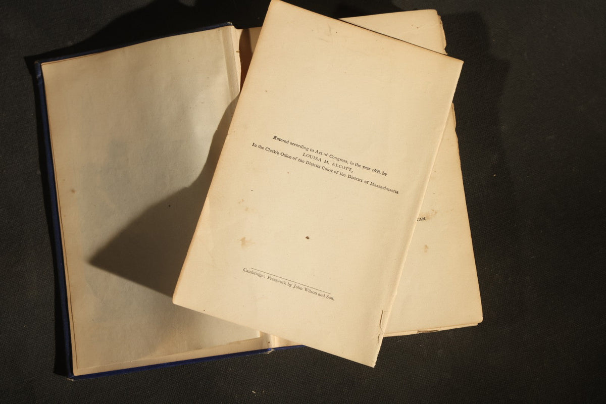 "Little Women; or, Meg, Jo, Beth, and Amy" Antique Two-Volume Set, Part First (1877) and Part Second (1878), by Louisa M. Alcott, Published by Roberts Brothers, Boston, with Illustrations, Inscribed "Grace Draper," Note Poor Condition