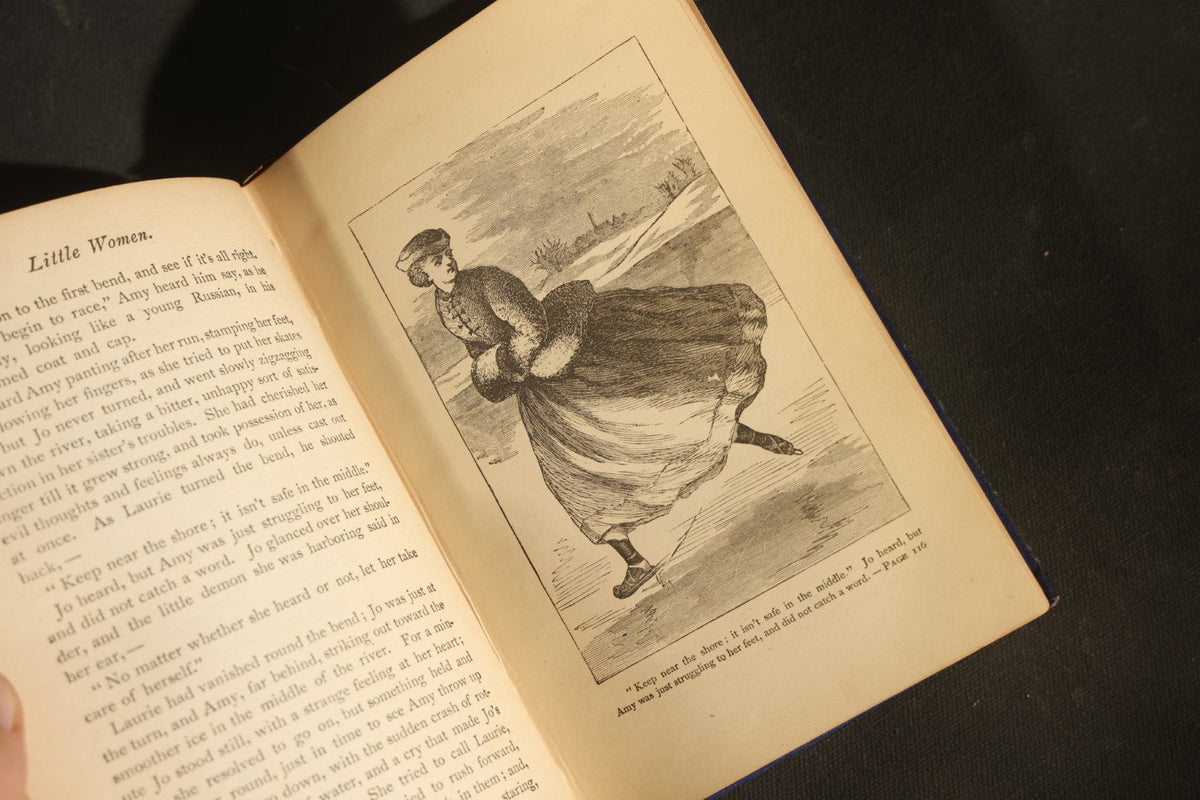 "Little Women; or, Meg, Jo, Beth, and Amy" Antique Two-Volume Set, Part First (1877) and Part Second (1878), by Louisa M. Alcott, Published by Roberts Brothers, Boston, with Illustrations, Inscribed "Grace Draper," Note Poor Condition