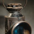 Lot 003 - Vintage L.M.S. Railway Three-Aspect Signal Lamp, London Midland and Scottish Railway, Numbered 49305, with Blue, Red, and Clear Lenses, 11-3/4" H