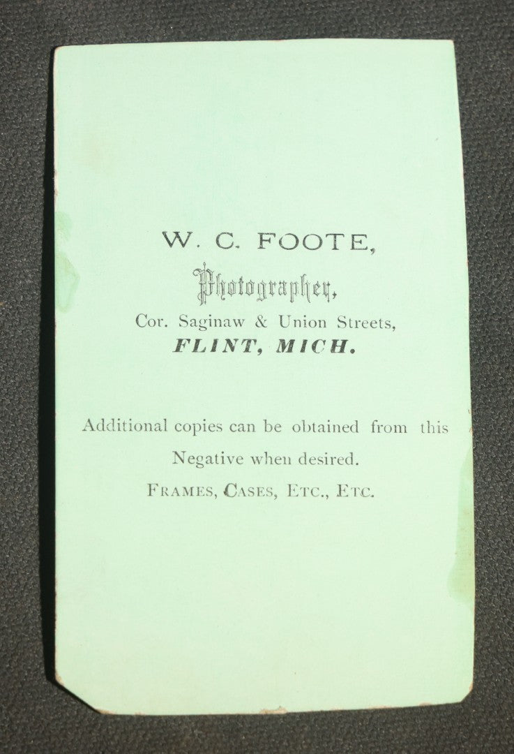 Grouping of 10 Antique Carte De Visite C.D.V. Photographs, Portrait Studies of Men, Women, and Children, Including Two Illustrated Filler Cards