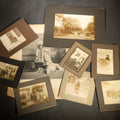 Lot 109 - Grouping of Nine Antique Photographs, Domestic and Outdoor Scenes Including Horse-Drawn Sleigh, Children with Dogs, Women at Home, and Horse in Snow