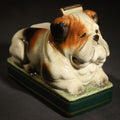 Lot 032 - Vintage Ceramic English Bulldog Figural Tape Dispenser, Manufactured by Takahashi, San Francisco, Made in Japan, 5-3/4" L