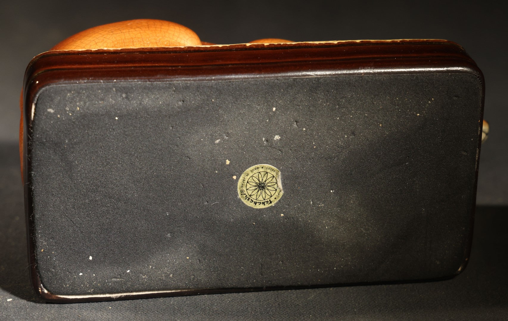 Vintage Ceramic Recumbent Fox Figural Tape Dispenser, Manufactured by Takahashi, San Francisco, Made in Japan