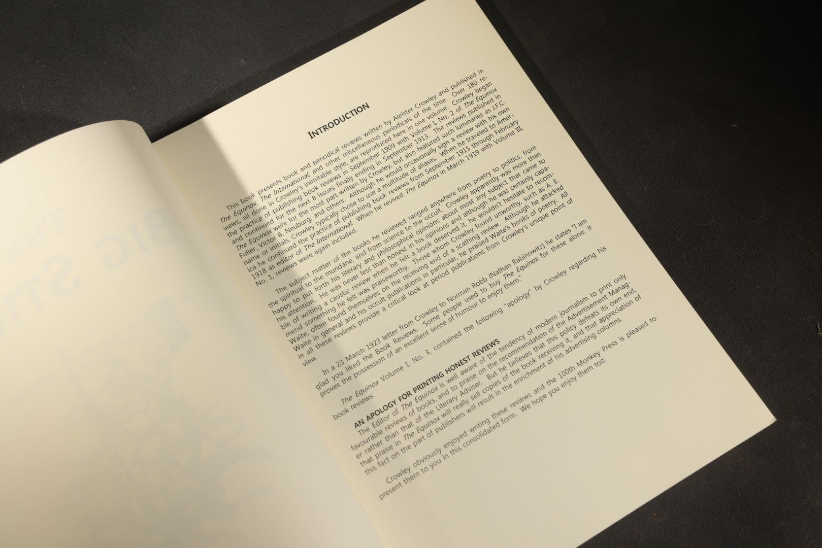"The Big Stick" Modern Limited Edition Book of Book Reviews by Aleister Crowley, Published by 100th Monkey Press, Spring Equinox, 2015, Copy Number 065 of 150