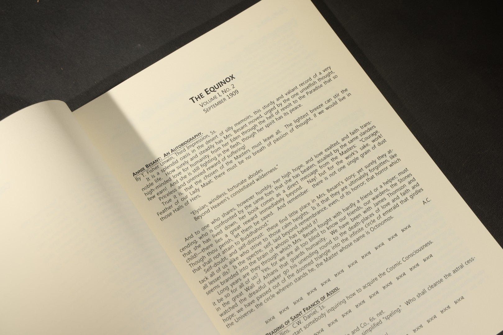 "The Big Stick" Modern Limited Edition Book of Book Reviews by Aleister Crowley, Published by 100th Monkey Press, Spring Equinox, 2015, Copy Number 065 of 150