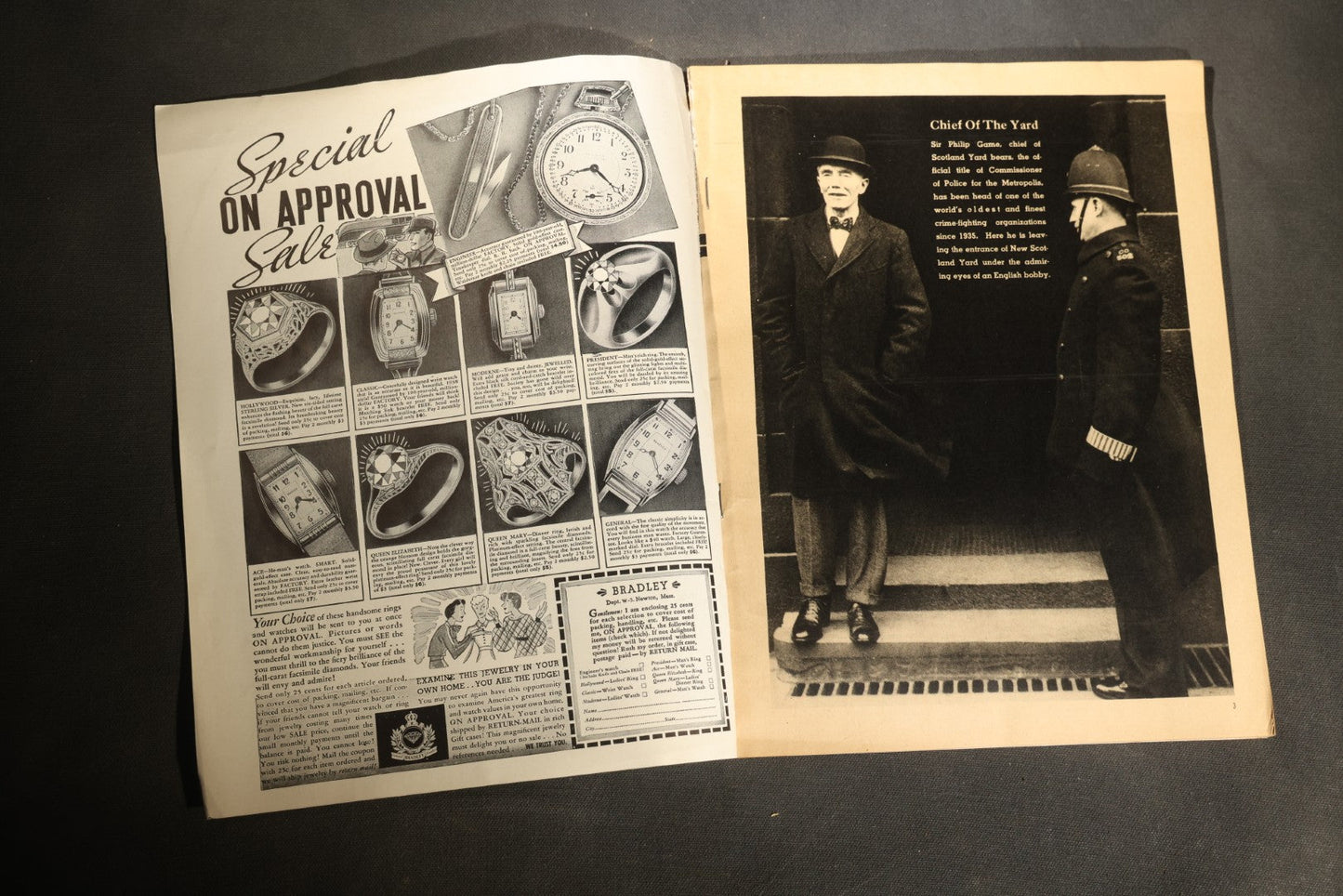"True Cases of Scotland Yard" Vintage True Crime Magazine, Volume 1, Number 1, Published by W. M. Messenger, Greenwich, Connecticut, 1937