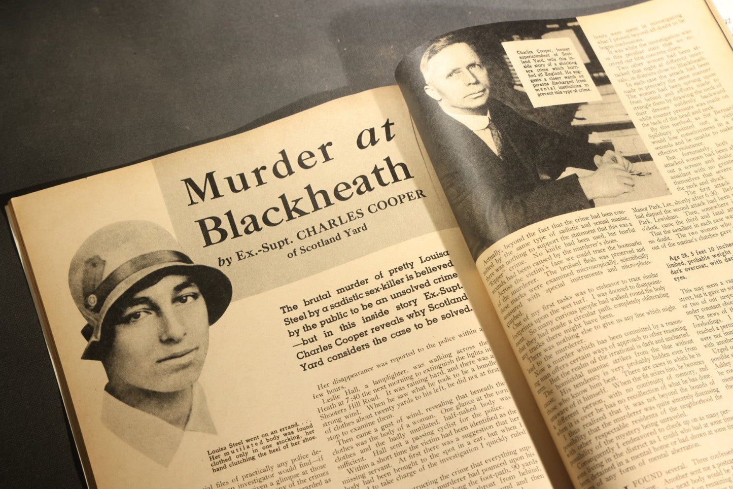 "True Cases of Scotland Yard" Vintage True Crime Magazine, Volume 1, Number 1, Published by W. M. Messenger, Greenwich, Connecticut, 1937