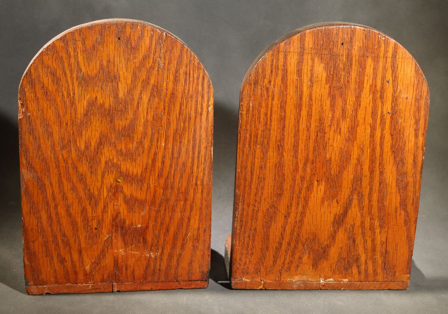 Pair of Antique Folk Art Carved and Painted Wood Bookends with Seated Scottie Dog Silhouette Figures