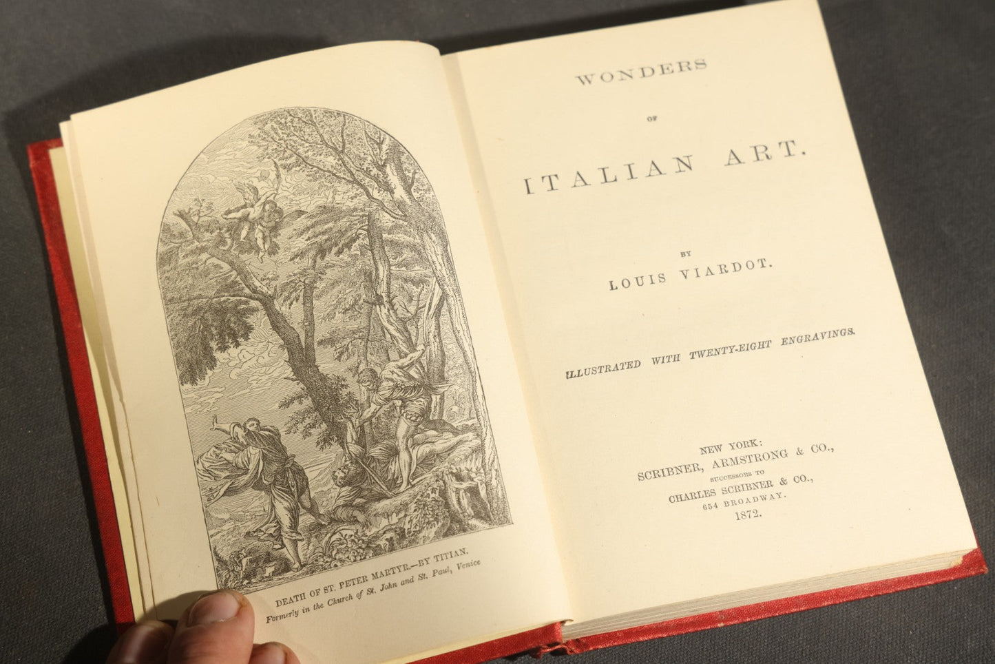 Grouping of Six Antique "Illustrated Library of Wonders" Books Published by Scribner, Armstrong & Co., New York, Including Italian & European Art, Wonderful Escapes, Hunting Grounds, Intelligence of Animals, and Bodily Strength