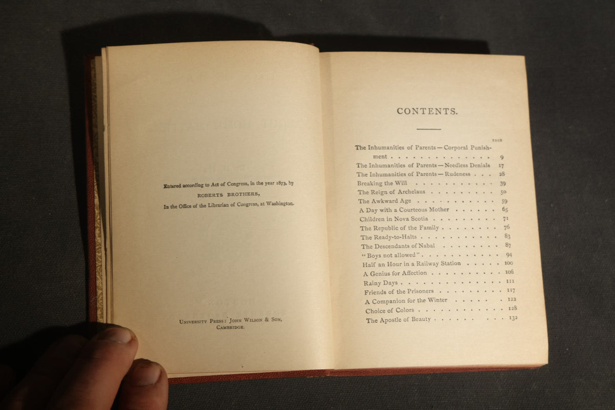 "Bits of Talk About Home Matters" Antique Essay Collection by H.H. (Helen Hunt Jackson), Published by Roberts Brothers, Boston, 1886