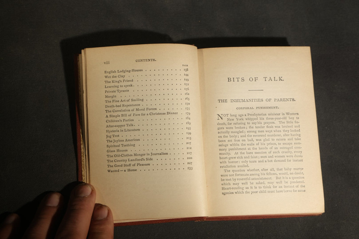 "Bits of Talk About Home Matters" Antique Essay Collection by H.H. (Helen Hunt Jackson), Published by Roberts Brothers, Boston, 1886