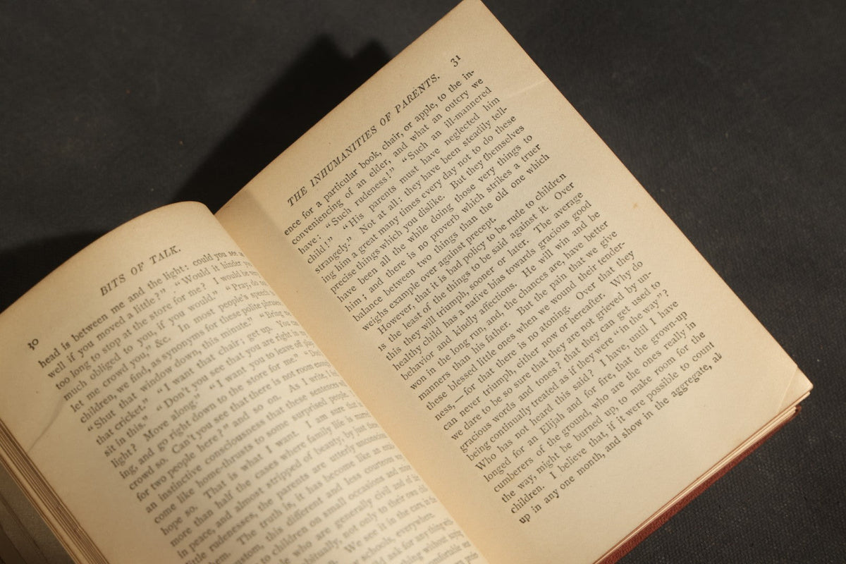 "Bits of Talk About Home Matters" Antique Essay Collection by H.H. (Helen Hunt Jackson), Published by Roberts Brothers, Boston, 1886