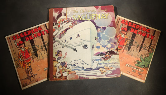 Trio of Vintage Children's Books Including "The Children's Book of the Saguenay," First Edition, 1945, and Two Copies of "Sleeping Beauty" Pictured by Gordon Robinson, Published by Samuel Gabriel Sons & Company