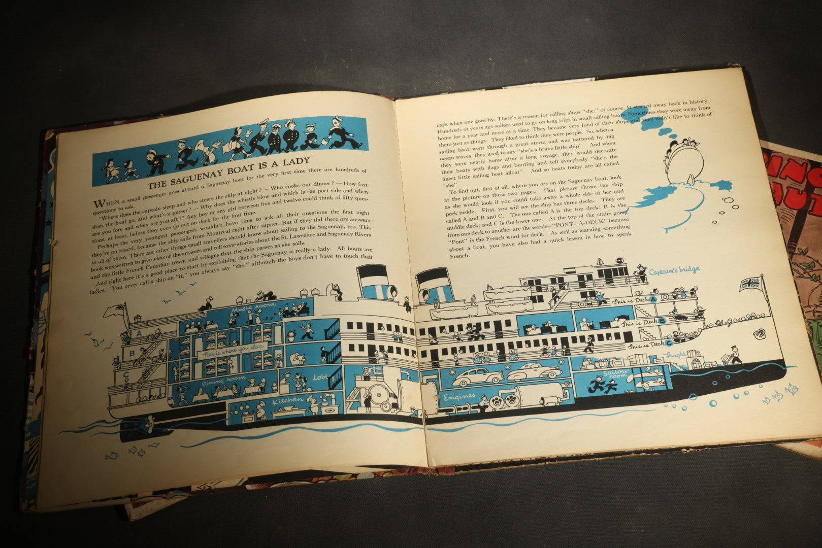 Trio of Vintage Children's Books Including "The Children's Book of the Saguenay," First Edition, 1945, and Two Copies of "Sleeping Beauty" Pictured by Gordon Robinson, Published by Samuel Gabriel Sons & Company
