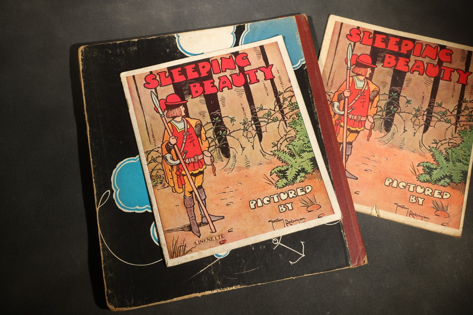 Trio of Vintage Children's Books Including "The Children's Book of the Saguenay," First Edition, 1945, and Two Copies of "Sleeping Beauty" Pictured by Gordon Robinson, Published by Samuel Gabriel Sons & Company