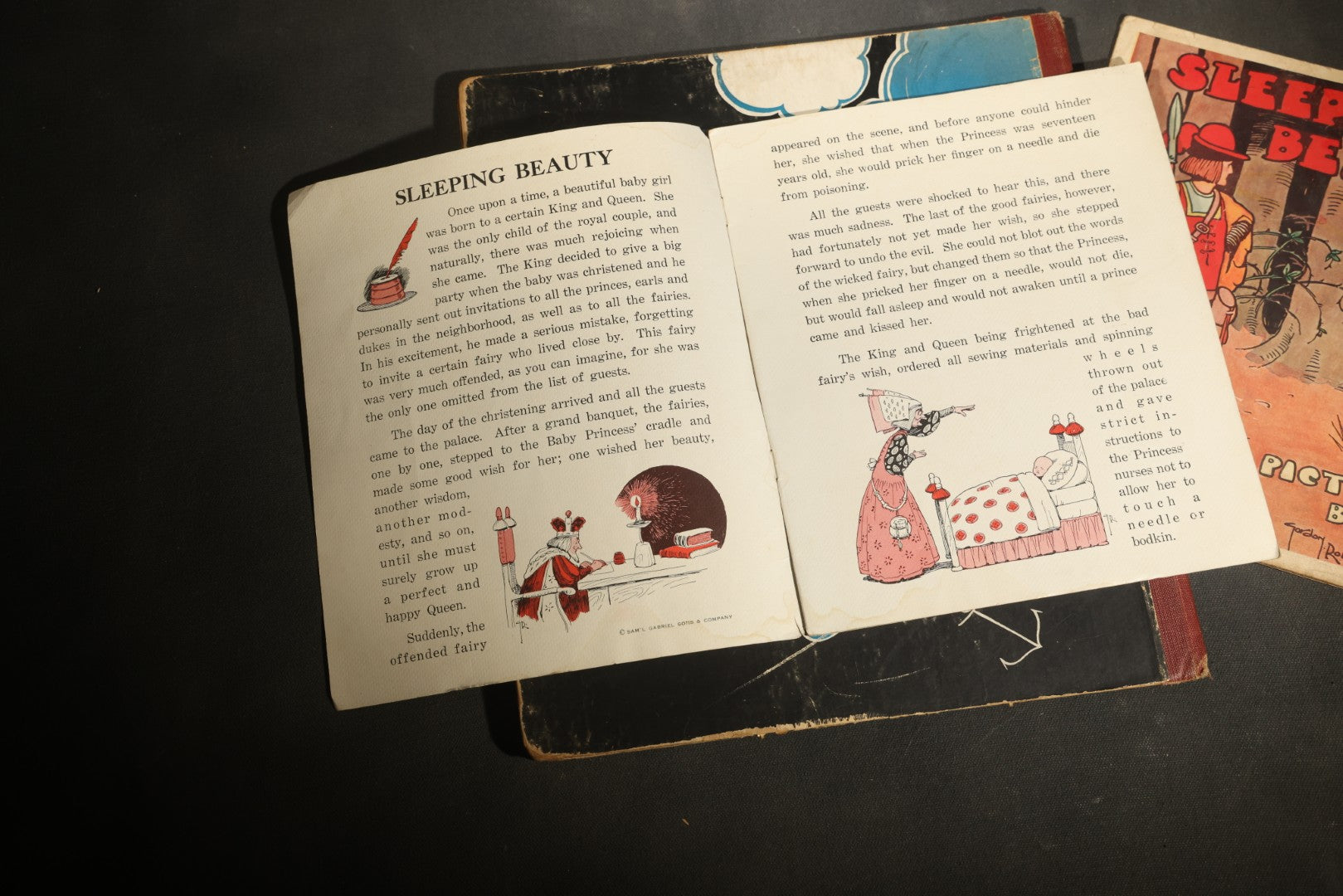 Trio of Vintage Children's Books Including "The Children's Book of the Saguenay," First Edition, 1945, and Two Copies of "Sleeping Beauty" Pictured by Gordon Robinson, Published by Samuel Gabriel Sons & Company