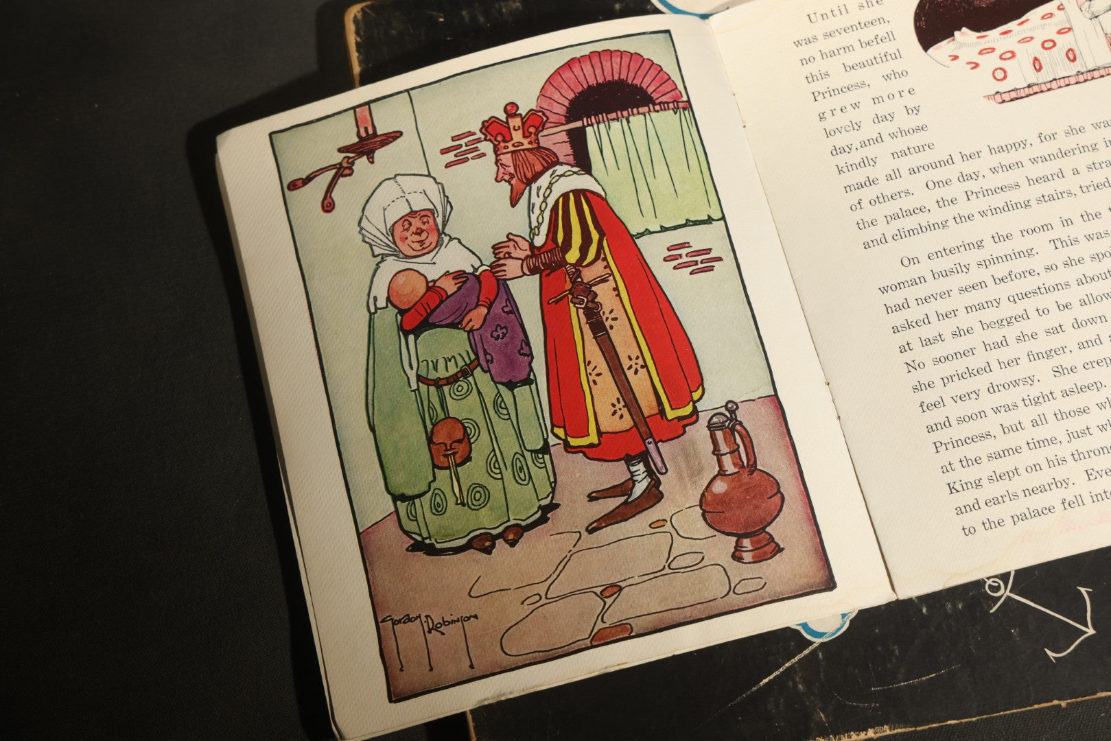 Trio of Vintage Children's Books Including "The Children's Book of the Saguenay," First Edition, 1945, and Two Copies of "Sleeping Beauty" Pictured by Gordon Robinson, Published by Samuel Gabriel Sons & Company
