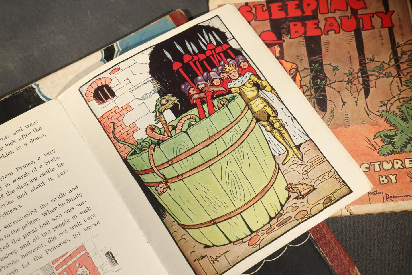 Trio of Vintage Children's Books Including "The Children's Book of the Saguenay," First Edition, 1945, and Two Copies of "Sleeping Beauty" Pictured by Gordon Robinson, Published by Samuel Gabriel Sons & Company