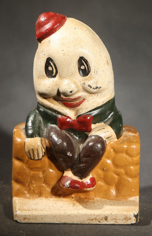 Vintage Cast Iron Humpty Dumpty Still Bank, Later Paint