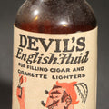 Lot 017 - Vintage "Devil's English Fluid" Advertising Bottle for Cigar and Cigarette Lighters with Devil Figural Label, Devil Laboratories Company, Cincinnati, Ohio, 4-7/8" H