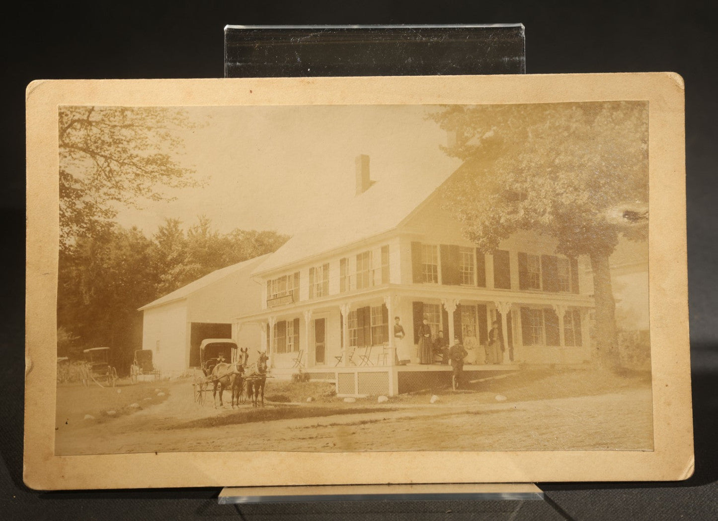 Grouping of Five Antique Board-Mounted Photographs of New England and California Homes, Including a House Inscribed "Our Little Home, Los Angeles, California, 1897," And a Print of John Greenleaf Whittier's Fire-Damaged House