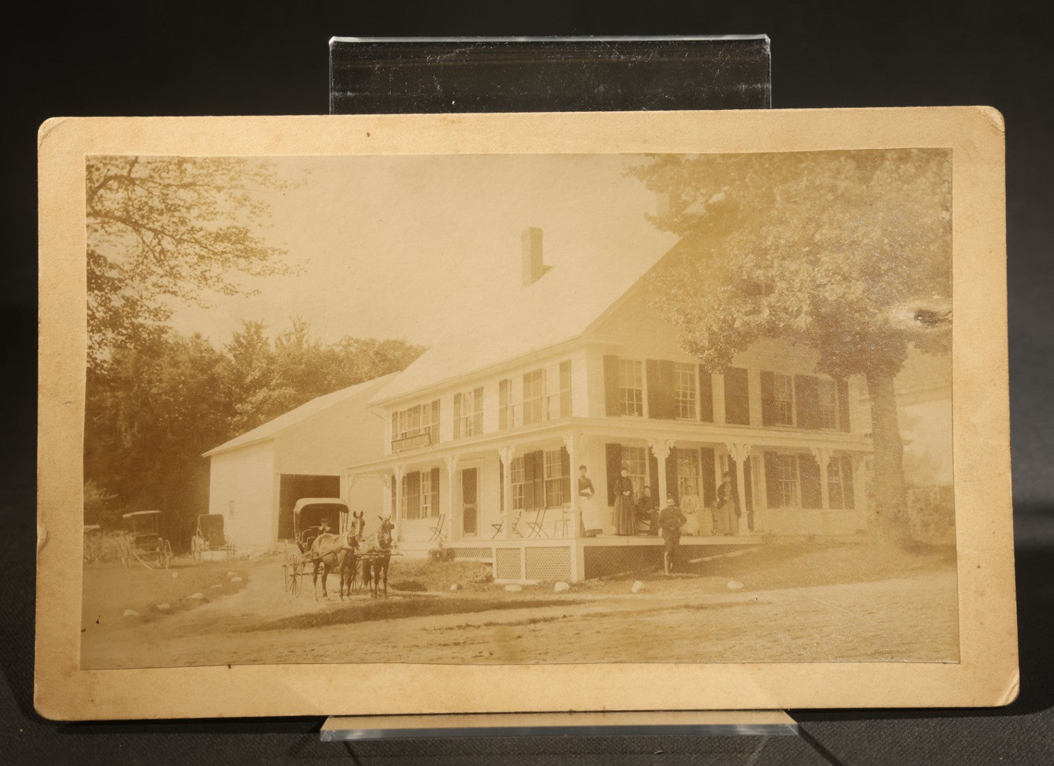 Grouping of Five Antique Board-Mounted Photographs of New England and California Homes, Including a House Inscribed "Our Little Home, Los Angeles, California, 1897," And a Print of John Greenleaf Whittier's Fire-Damaged House