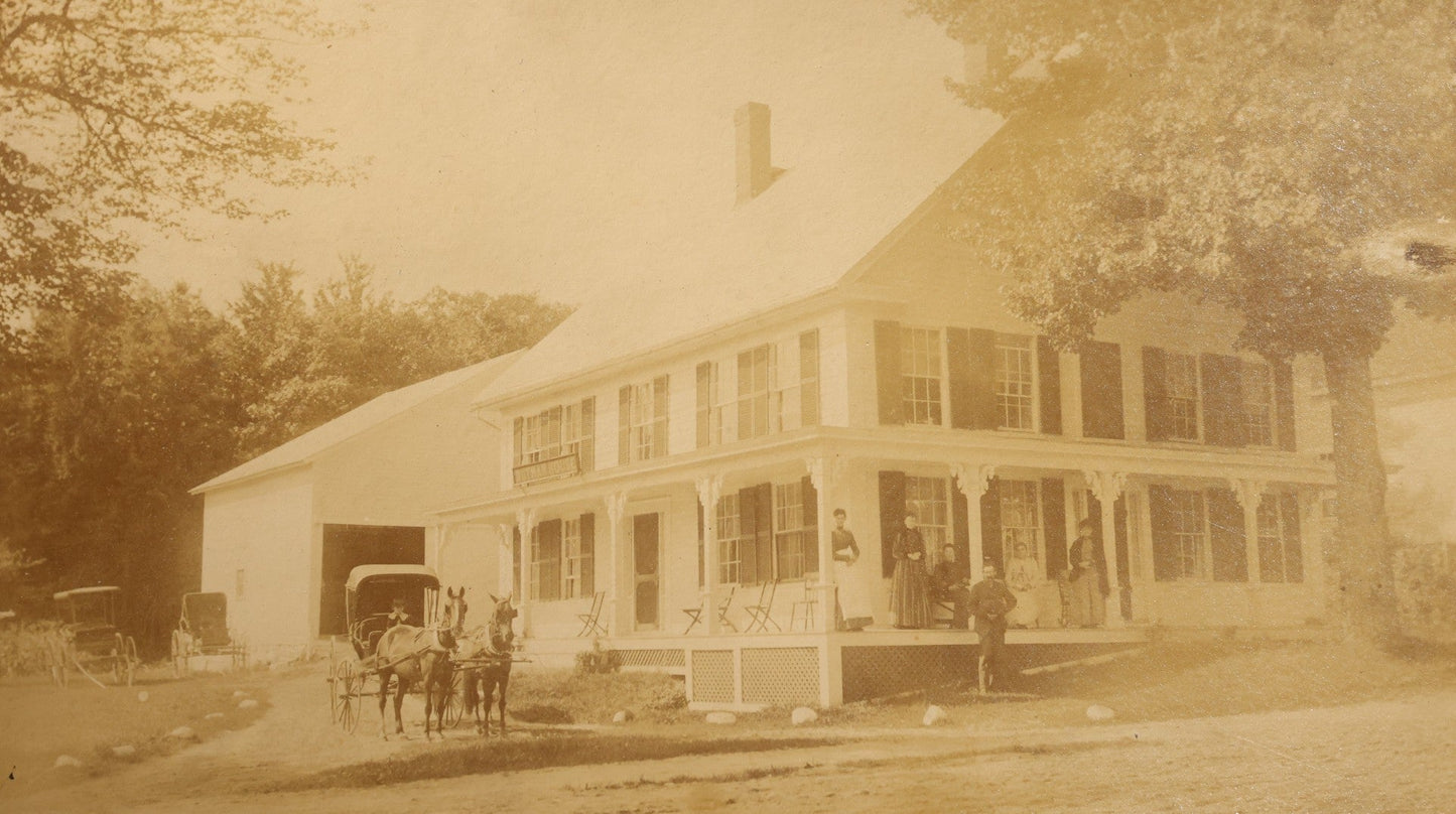 Grouping of Five Antique Board-Mounted Photographs of New England and California Homes, Including a House Inscribed "Our Little Home, Los Angeles, California, 1897," And a Print of John Greenleaf Whittier's Fire-Damaged House