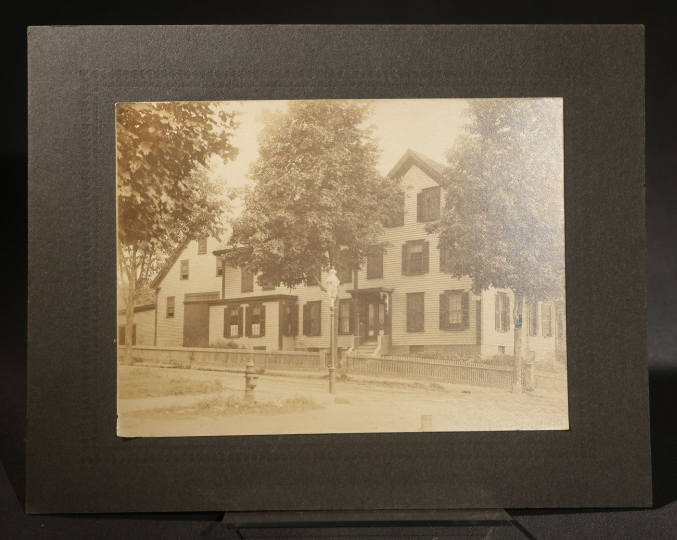 Grouping of Five Antique Board-Mounted Photographs of New England and California Homes, Including a House Inscribed "Our Little Home, Los Angeles, California, 1897," And a Print of John Greenleaf Whittier's Fire-Damaged House