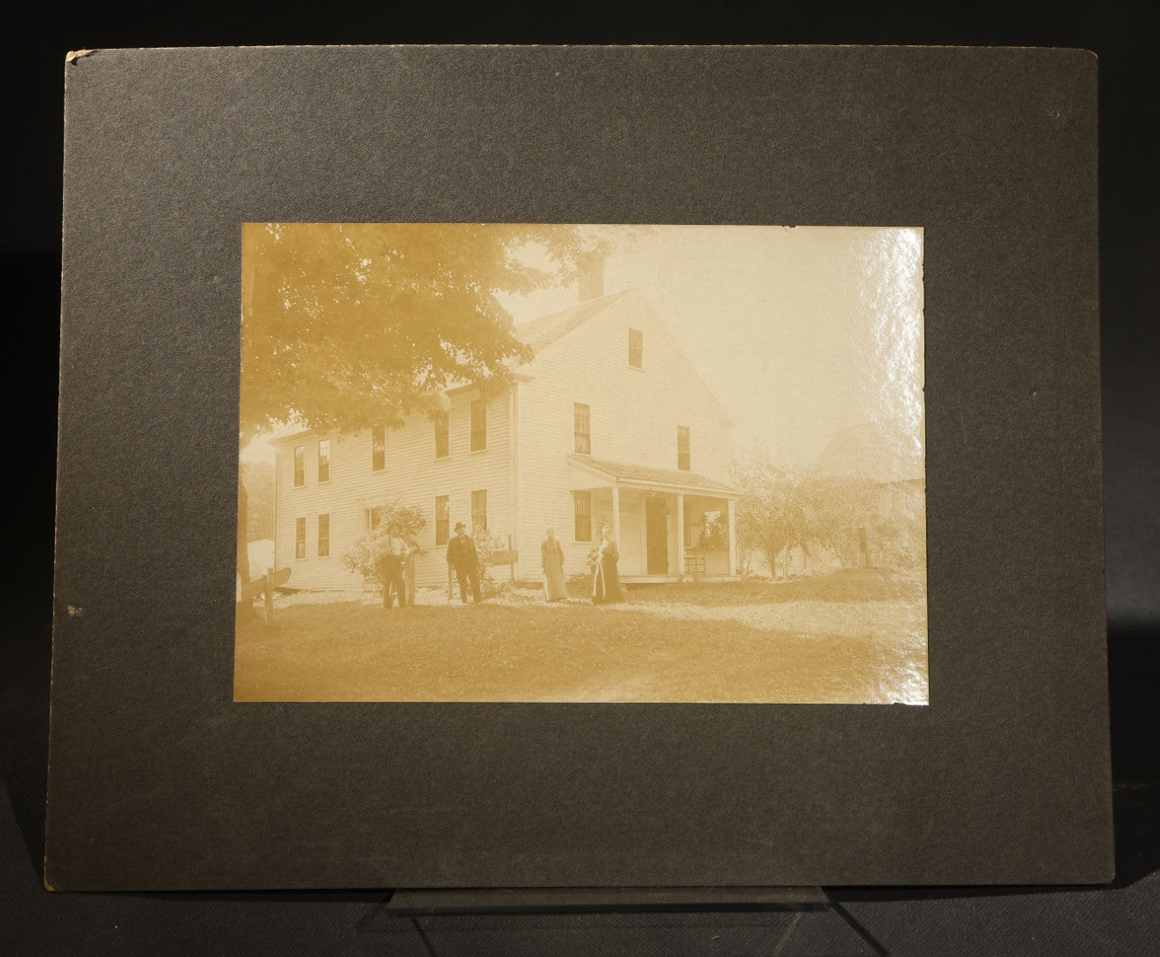 Grouping of Five Antique Board-Mounted Photographs of New England and California Homes, Including a House Inscribed "Our Little Home, Los Angeles, California, 1897," And a Print of John Greenleaf Whittier's Fire-Damaged House