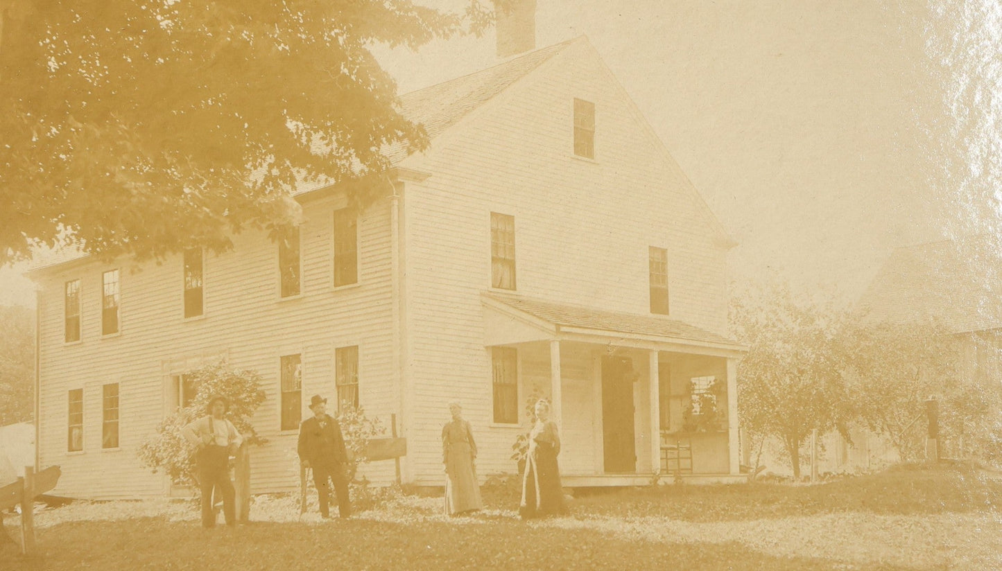 Grouping of Five Antique Board-Mounted Photographs of New England and California Homes, Including a House Inscribed "Our Little Home, Los Angeles, California, 1897," And a Print of John Greenleaf Whittier's Fire-Damaged House