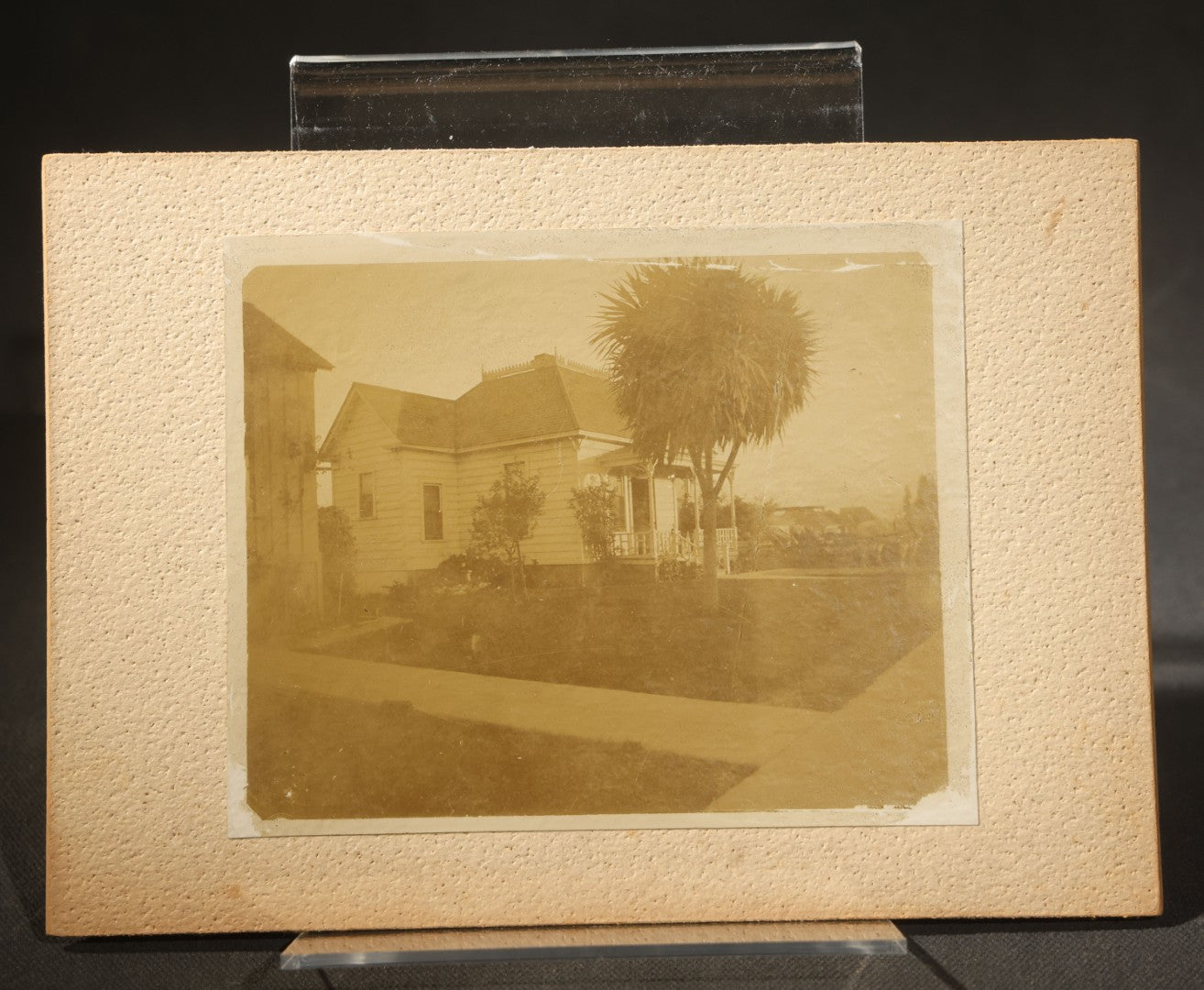 Grouping of Five Antique Board-Mounted Photographs of New England and California Homes, Including a House Inscribed "Our Little Home, Los Angeles, California, 1897," And a Print of John Greenleaf Whittier's Fire-Damaged House