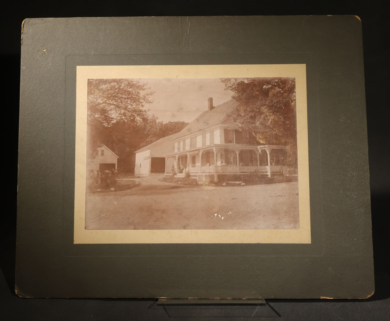 Grouping of Five Antique Board-Mounted Photographs of New England and California Homes, Including a House Inscribed "Our Little Home, Los Angeles, California, 1897," And a Print of John Greenleaf Whittier's Fire-Damaged House